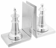 vidaXL Aparadores de livros 2 pcs Prateado 11 x 12 x 19,5 cm Alumínio