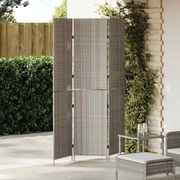 vidaXL Divisor de Ambiente 3 Painéis Dobrável Cinza 147x180 cm Poly Rattan