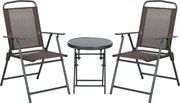 Outsunny Conjunto de Jardim 3 Peças com 2 Cadeiras 53.5x64x93 cm e Mesa de Café Ø45x50 cm, em Metal, Castanho | Aosom Portugal