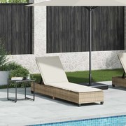 vidaXL Espreguiçadeira com almofadões 55x200x25,5cm vime PE bege