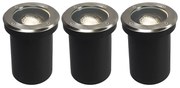 Conjunto de 3 projetores de chão para exterior em aço ajustáveis IP65 - Delux Moderno