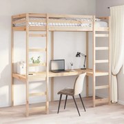 vidaXL Estrutura de cama loft Natural 90 x 200 cm