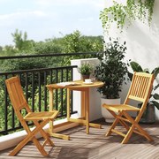 vidaXL 3 pcs conjunto jantar dobrável p/ jardim madeira acácia maciça