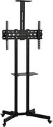 HOMCOM Suporte para TV com Rodas 32"-75", Altura Regulável, Inclinação ±15° e 2 Prateleiras, Preto | Aosom Portugal