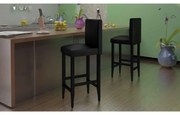 vidaXL Bancos de bar 6 pcs couro artificial preto
