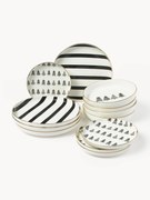 Conjunto de loiça de porcelana artesanal Lumi, 4 pessoas, conjunto de 12