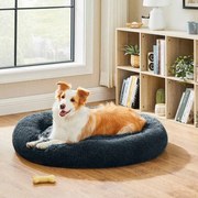 Cama fofa para cães redonda 100 x 20 cm Cinzento escuro