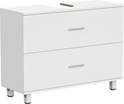 HOMCOM Móvel para Lavatório Pousar com 2 Gavetas para Lavatório sem Pedestal 80x30x60 cm Branco | Aosom Portugal