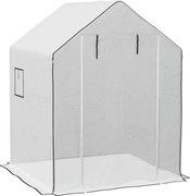 Outsunny Cobertura de Substituição para Estufa 140x143x190 cm com Janela Porta Anti-UV Proteção de Plantas para Jardim Branco | Aosom Portugal