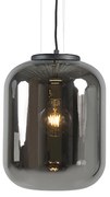 Candeeiro suspenso design preto com vidro fumê - Bliss Moderno,Retro