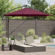 Guarda-sol de Bananeira Cantilever com bloqueio Vermelho bordô