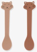 Lote de 2 colheres 1ª idade, em silicone, TRIXIE Animal rosa-nude