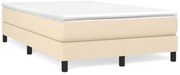 vidaXL Cama boxspring com colchão 120x190 cm tecido cor creme