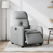 vidaXL Poltrona reclinável elétrica tecido cinzento-claro