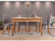 Conjunto de Mesa de Jantar Extensível Santiago – Pinho Atlântico Cinza