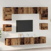 vidaXL Conjunto de móvel de TV 8 pcs Madeira antiga 100 x 30 x 30 cm
