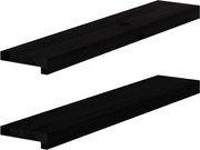 vidaXL Soleiras da janela 2 pcs 80x15x2 cm carvalho castanho-escuro