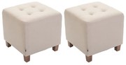 Conjunto de 2 bancos Pharao 46 x 45 x 45 cm Creme