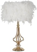 Candeeiro de Mesa "Tarty White" Dourado – Ø25x54 cm