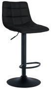 Banco de bar Jerry em couro sintético com estrutura preta 87-108,5 x 43 x 46,5 cm Preto