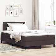 Cama Box Spring com Colchão Castanho Escuro 120x190 cm Tecido