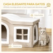 PawHut Casa Dobrável para Gatos Caverna para Gatos Grande com Tampa Re