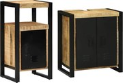 vidaXL Conjunto de Móveis para Banheiro 2 pcs Madeira de manga maciça