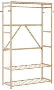 vidaXL Roupeiro com prateleiras 110x40x175 cm bambu
