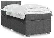 Cama com molas/colchão 90x200 cm tecido cinzento-escuro