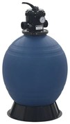 vidaXL Filtro de areia p/ piscina válvula de 6 posições azul 560 mm