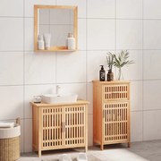 vidaXL 3 pcs conjunto de móveis p/ casa de banho nogueira maciça