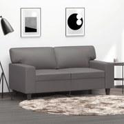 Sofá de 2 lugares 120 cm couro artificial cinza