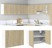 vidaXL Armário de parede “Lyon” 80x31x60 cm contraplacado cor carvalho