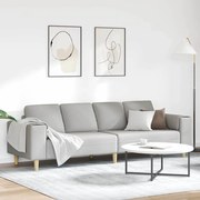 vidaXL Sofá de Sala de Estar Cinza Nuvem 250 x 77 x 76 cm Poliéster