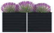 vidaXL Canteiro jardim elevado 160x80x45cm aço galvanizado antracite