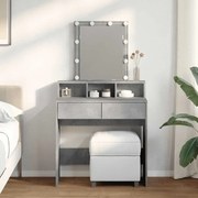 Toucador com LED 80x41x144,5 cm cinzento cimento