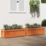 vidaXL Vasos/floreiras de jardim 2 pcs pinho maciço castanho cera