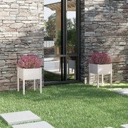 vidaXL Vaso/floreira de jardim 2 pcs 50x50x70 cm pinho maciço branco