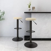 vidaXL Bancos de bar 2 pcs veludo creme