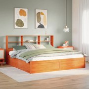 vidaXL Cama sem colchão 180x200 cm pinho maciço castanho-mel