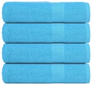 vidaXL Toalhas de mãos FROGN 4 pcs 50x100 cm 360 g/m² turquesa