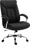 Vinsetto Poltrona de escritório, cadeira de escritório ergonómica, altura ajustável, encosto alto, função de balanço, 65x78x118cm, preto | Aosom Portugal