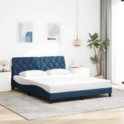 vidaXL Estrutura de cama sem colchão 160x200 cm tecido azul