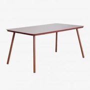 Mesa De Jantar Retangular 160x90 Cm Em Vidro E Alumínio Arhiza Telha Vermelha - Sklum