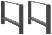 vidaXL Pés para mesa de centro antracite 2 peças 70x(42-43) cm aço