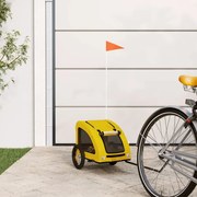 vidaXL Reboque bicicleta p/ animais tecido oxford/ferro amarelo