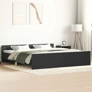 vidaXL Estrutura de cama com cabeceira e apoio pés 160x200 cm preto
