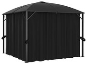 Gazebo com cortinas 300x300x265 cm antracite