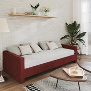 Sofá-cama c/ colchão e saída USB 90x200cm tecido vermelho tinto