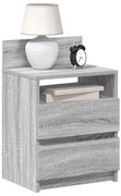 vidaXL Mesas de cabeceira 2pcs com 2gavetas 40x33x60cm cinzento sonoma